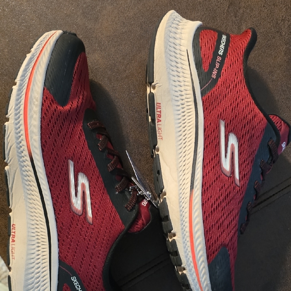 Skechers Red and Black Athletic Shoes - Picture 2 of 8